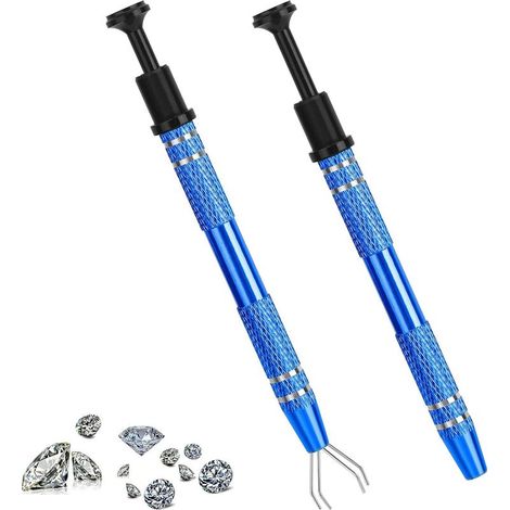 GROOFOO 2 Pièces 4 Griffes Pinces à Piercing en Métal,Outils de Ramassage de Bijoux en Diamant Kit,Brucelles à Vis pour Composants électroniques,Pince Télescopique Jewelry pour Les Arts et La Maison G (1/5)