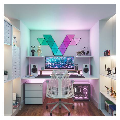Panneaux lumineux modulaires shapes ultra black – 3 panneaux – Couleurs personnalisables via application – Synchronisation musicale – Installation facile – Nanoleaf (1/5)
