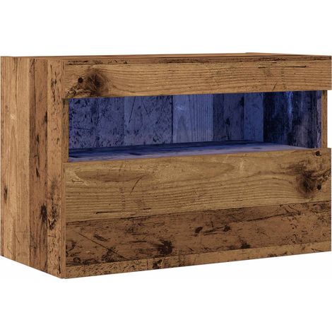 Maison Exclusive - TV-Wandschrank mit LED Altholz 60 x 30 x 40 cm