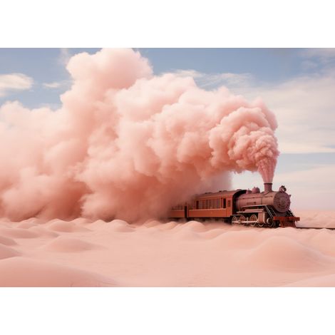 Tableau sur toile train onirique 30x45 cm - Impression sur Toile Murale Décorative - Image imprimée en HD sur Toile - Toile sur Châssis en Bois FSC - Fabriqué en France (1/5)