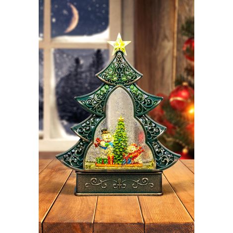 Christmas Tree Light Up Nativity Water Snow Globe (1/5)