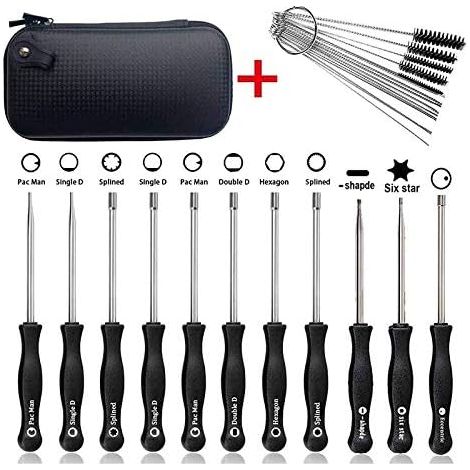 11 PièCes SéRies D'Outils de Tournevis de RéGlage Carburateur avec des Aiguilles de Nettoyage en Carbu Brosses AdaptéEs pour Le Carburateur à 2 Cycles Commun H623 (1/5)