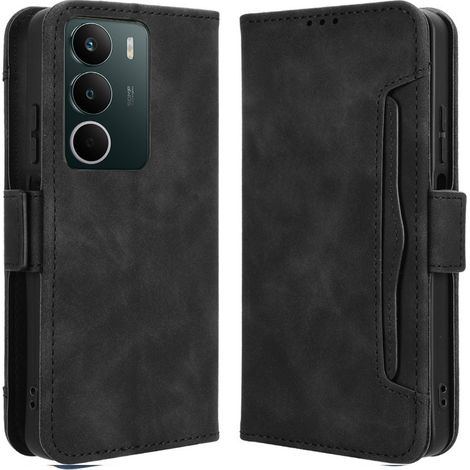 Funda tipo libro para Realme C71, ranura para tarjeta, color negro. (1/5)