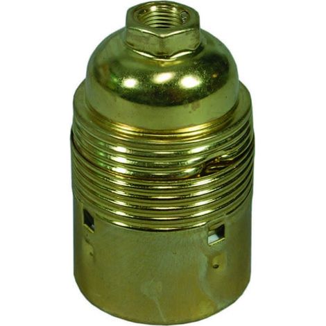 Portalampada E27 in acciaio ottonato - Design elegante e resistente - 5 pz