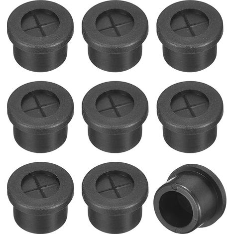12 Pcs Cable Tidy for Cord, 14 mm Desktop Cable Tidy Rubber Flexible Cable Grommets Hole Cover for Desk Computer Cable Organizer, Black (1/5)