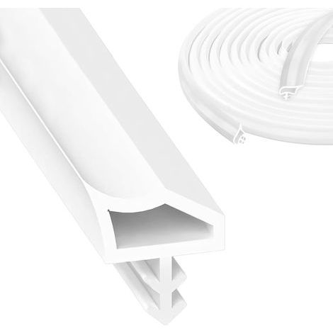Joint de Porte Caoutchouc 10M Blanc, Joint d'Étanchéité pour Portes et Fenêtres, Joint de Cadre de Porte, Isolation Acoustique et Anti-Bruit (1/5)