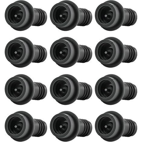 Lot de 12 bouchons de pompe noirs vides, bouchons pour bouteilles de vin, préservent la fraîcheur du vinxx-AquaForge (1/4)