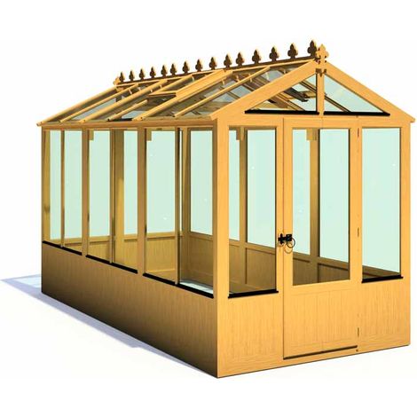Holkham 6 x 12 Greenhouse - Timber - L357 x W179 x H237.3 cm