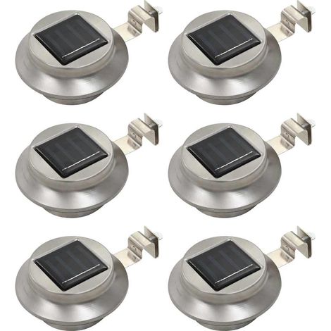 vidaXL Lampe solaire à LED ronde d'extérieur 6 pcs 12 cm Blanc (1/5)