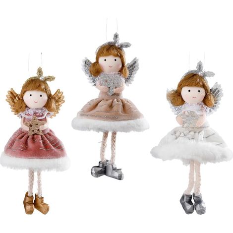 3 Pièces Ornement Suspendu Ange de Noël Décorations de Sapin de Noël à Suspendre Pendentif Accessoires (1/5)