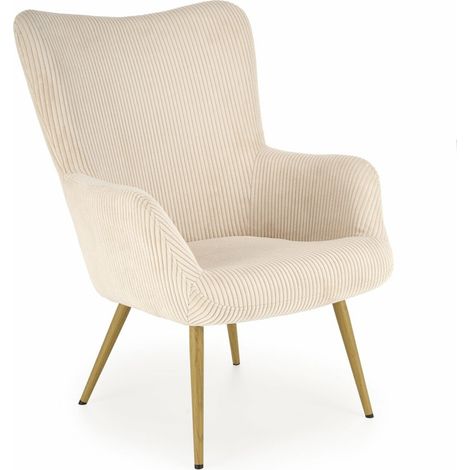 Sillón Houston 1610, Beige, 97x70x80cm, Tapiz, Patas: Madera, 0