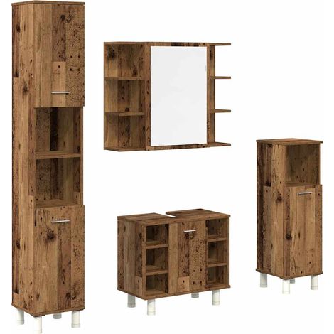 Maison Exclusive - Juego de muebles de baño 4 piezas madera ingen