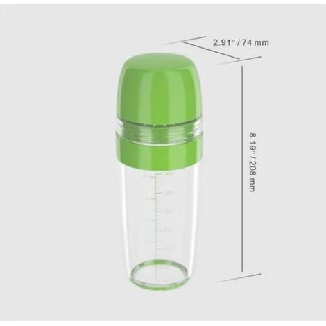 Mixer per condimenti per insalata, misurino manuale, shaker 2 in 1 per condimenti per insalata, beccuccio antigoccia, impugnatura morbida, facile da pulire (1/5)