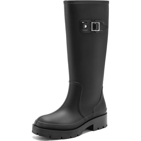 Bottes en Caoutchouc Imperméables pour Femme Bottes De Pluie Bottines de Pluie Antidérapant Jardin Boots Wellington Rain Boots (1/5)