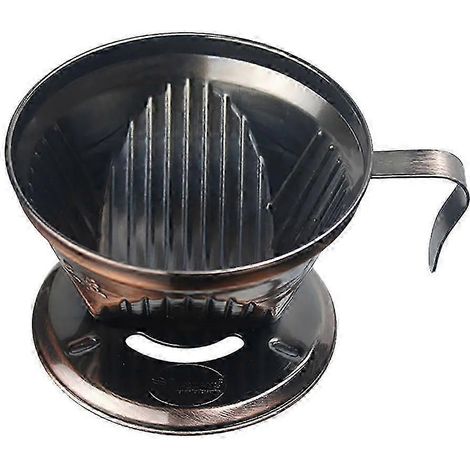 Filtre à café moderne en acier inoxydable avec tasse et porte-filtre en céramique (1/4)