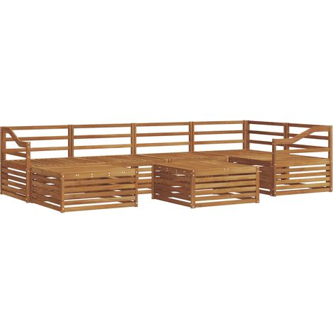 Conjunto de sofás de exterior 7 pcs Natural vidaXL (1/5)