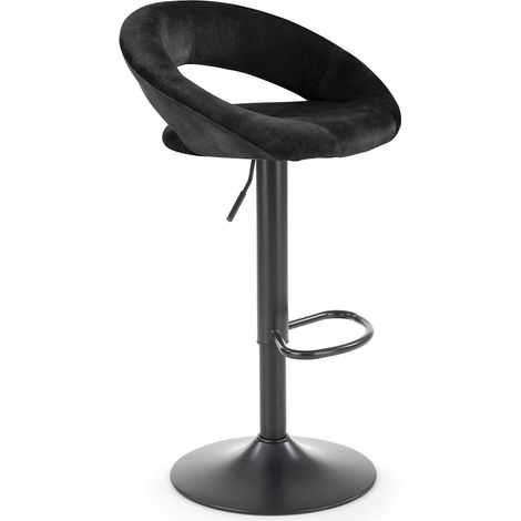 Silla de barra Houston 994, Negro, 78x53x48cm, Tapiz, Metálico (1/5)