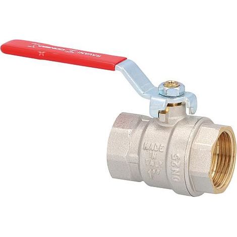 Robinet a boisseau spherique laiton DN50 (2") fem/fem avec levier man. acier rouge, PN25