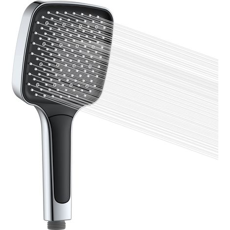 SUMERAIN Pommeau de douche carré chromé à haute pression, Douchette économie d'eau avec trois types de jets (116 mm) (1/5)