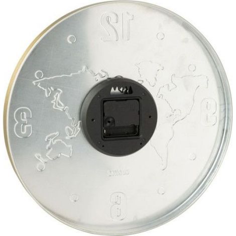 Horloge Murale en Métal "Carte du Monde" 35cm Doré (1/2)