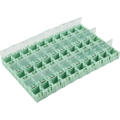 Boîte de rangement 50 pièces vert SMD CMS composants électroniques mini boîtier de stockage (1/5)