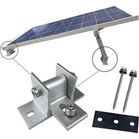 Lot de 4 supports solaires réglables pour tuiles plates en tôle, applications solaires pro et maison, fixation toiture sécurisée (1/5)