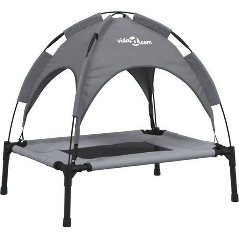 Lit pour chien avec auvent anthracite tissu Oxford et acier (1/5)