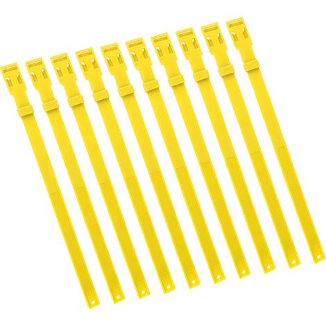 Lot de 10 colliers en PU de 58 cm (23 pouces) réglables pour animaux de ferme (vaches, chevaux, moutons), jaune (1/5)