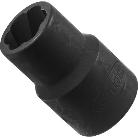 VIGOR Spiralnutenausdreher-Einsatz, Vierkant hohl 12,5 mm (1/2), Außen Schraubenausdreher Profil, 12 mm (1/3)