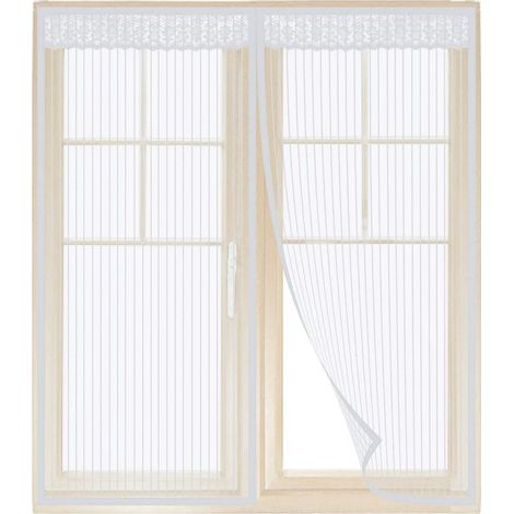 Freosen – Moustiquaire magnétique pour fenêtre 130x150cm Blanche – Moustiquaire – Installation facile sans perçage – Fermeture automatique par aimants (1/4)