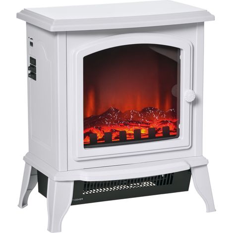 Caminetto decorativo con termostato regolabile e protezione contro il surriscaldamento per ambienti da 20 a 25 m² 36,5 x 24 x 45,5 cm Bianco (1/5)