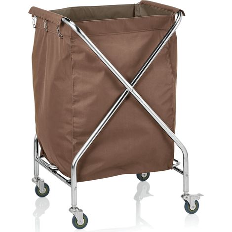 Chariot à Linge Chrome avec 4 Roulettes 61 x 61 x 98,5 cm - Was Germany