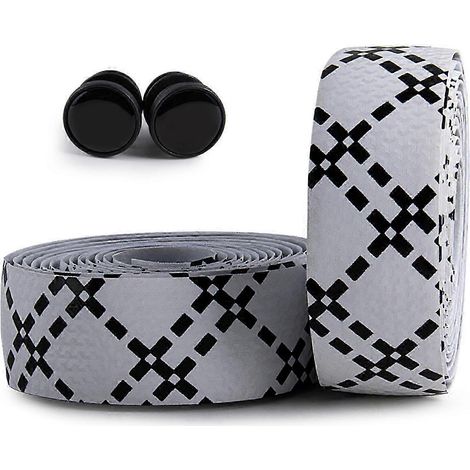 Lot de 2 rubans de guidon pour vélo de route, antidérapants et absorbant les chocs, blancs et rouges. (1/5)