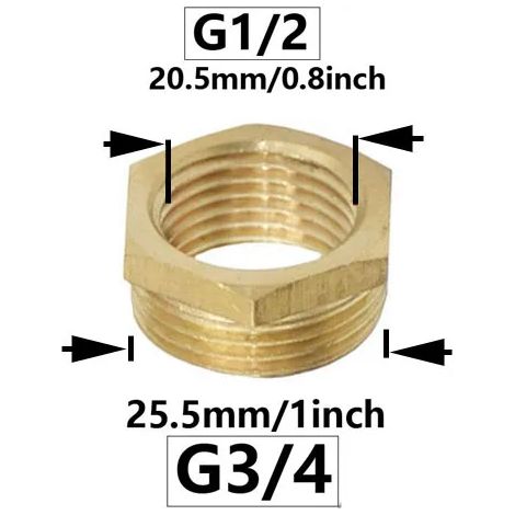 (E) Raccord de connexion fileté en cuivre 1" raccord réducteur pour tuyau d'eau raccord de réparation de tuyau de transition (1/5)