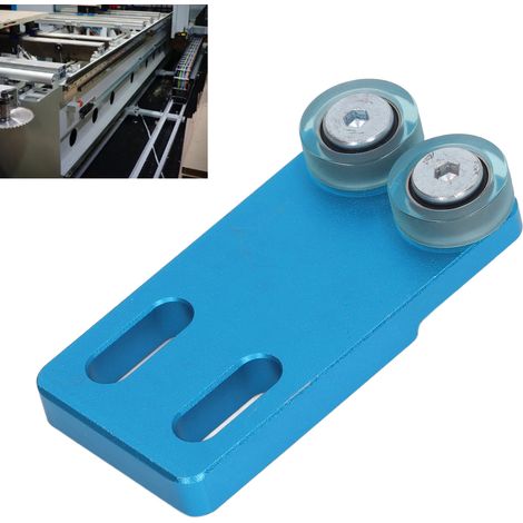 Roue auxiliaire bleue à plaque étroite pour plaquer les chants, empêchant les déviations d'alimentation accessoires pour plaqueuse de chants : 2 roues (1/5)