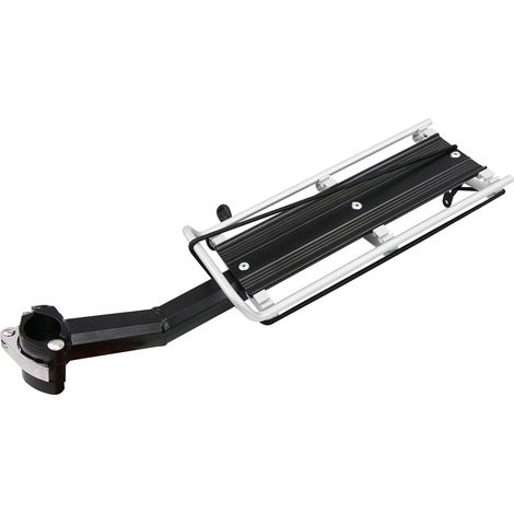 PrimeMatik - Bagages arrière crémaillère vélo en métal tubulaire fixation 29x12cm (1/5)