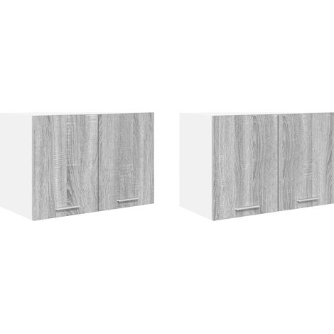 Mueble colgante con puerta 2 pcs Gris Sonoma y 60 x 31 x 40 cm vidaXL