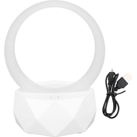 Ortviai Enceinte Bluetooth avec Veilleuse LED 7 Couleurs, Lampe de Chevet Portable Rechargeable USB, Blanc (1/5)