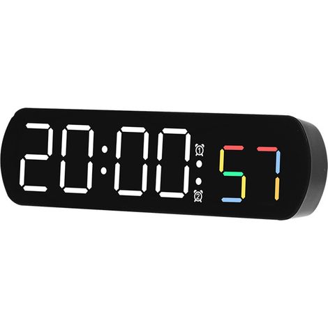 Horloge Numérique Électronique, Réveil à Luminosité Réglable LED 12 / 24H, Avec Affichage De La Température Pour La Décoration De La Chambre à Coucher Du Salon-Noir (1/5)