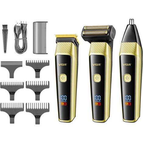 Tondeuse à cheveux VGR, tondeuse à poils de nez, tondeuse à barbe rechargeable (1/5)