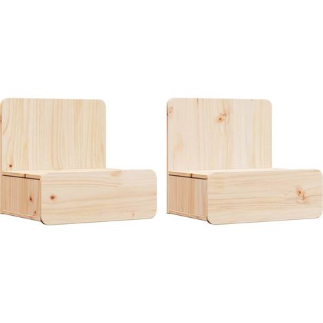 Maison Exclusive - Mesita de Noche con cajón 2 pcs Marrón 44 x 32