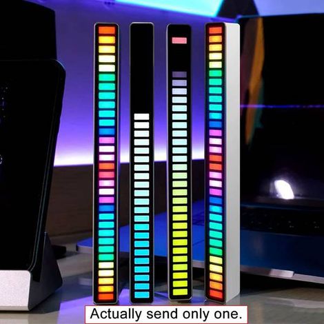 RGB rhythmic table lamp set with voice activation, in black ABS DC5V, with musical ambient lighting and RGB function, for car or vehicle. (1/5)