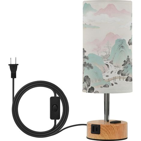 Yuiboo Rose Misty Mountain Lampe de table tactile avec ports USB (1/5)