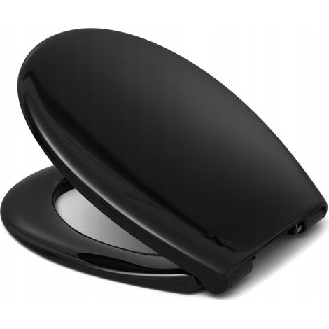 Abattant WC universel réglable noir – pour KOŁO / ROCA / CERSANIT – antibactérien
