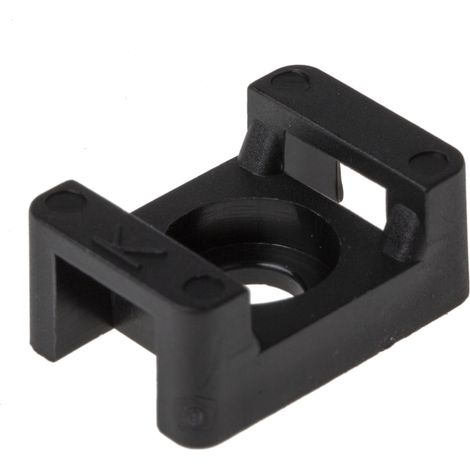 Embase pour serre-câbles noire 23mm x 16 mm, Ø fixation 6.3mm ( Prix pour Sachet de 250 )