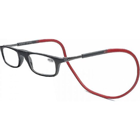 Hochwertige magnetische Lesebrille zum Um-den-Hals-Tragen, originelles Design – 1,0-fache Vergrößerung – Rot (1/5)