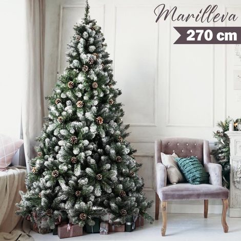 Albero Di Natale Innevato Marilleva 270cm 2156 Rami Super Folto con Pigne (1/5)