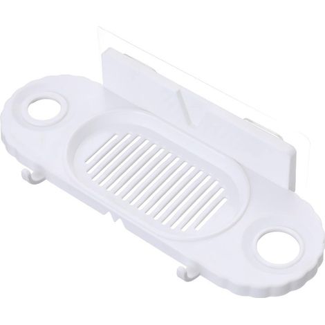 Porte-savon mural rectangulaire avec crochet, boîte à savon drainante, support sans trace et sans perçage – Pour salle de bain, toilette (Modèle A)–DELKEVIC (1/5)