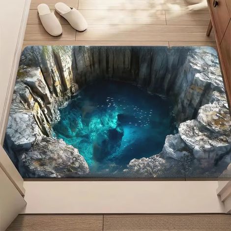 Tapis d'entrée Illusion Abîme Infini 60x90cm - Tapis Illusion - Bassin