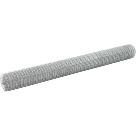 vidaXL Chicken Wire Fence Galvanised Steel 25x1,5 m Silver